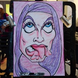 Fell in love with a purple lizard lady . . . . . #caricatures #caricarurist #traditionalmedia #artstix #ink #artistsontumblr #artistsoninstagram #art #portrait #funnyportraits  #Massachusetts