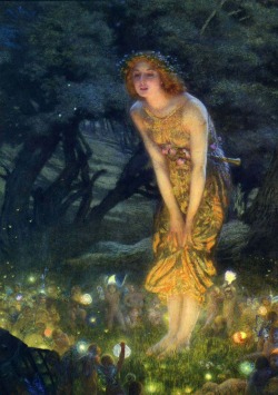 a-little-bit-pre-raphaelite:  A Midsummer Nights Dream  A Midsummer Nights Dream, 1908, Edward Robert Hughes  Puck, 1841, Richard Dadd  