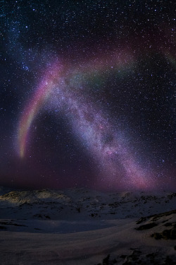 10bullets:  Aurora and the Milky Way by Mads &amp; Trine on Flickr.