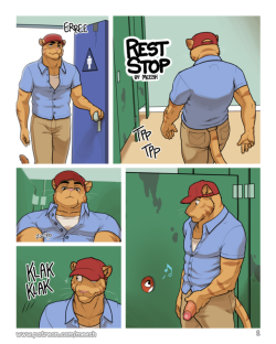 meeshmeat:  Rest Stop - Full The entirety of Rest Stop collected in one post. This comic was originally posted to my Patreon last year. If you like it, I’m making another comic, Passing Love, over on my Patreon. For Ů/month, you can see each page