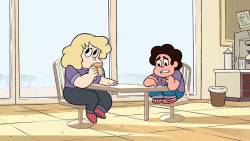gemfuck:  On this week’s episode of Steven Universe, Thursday, August 28 at 6:30 p.m. (ET/PT)… “Joking Victim”– When Lars pawns off all his work on Sadie, Steven helps out by working a shift at the Big Donut.
