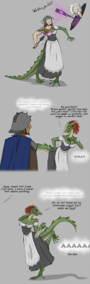  Lusty Argonian Maid&rsquo;d - by Valsalia  This is amazing xDIn case it’s confusing at first, the white text bubbles are the internal struggle/frustration of the hero watching themself act embarrassingly.I’m hoping there will be more! That argonian