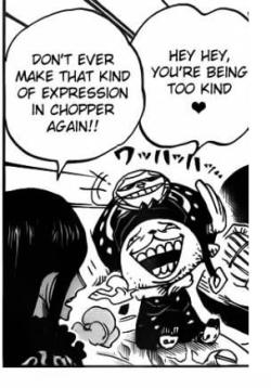 Robin really cares about Chopper. And Franky&hellip; well, is Franky u.u such a pervert&hellip;  F: You really know how to compliment a guy!Me: yeah, right&hellip;