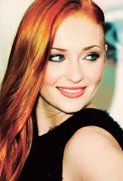 Stunning Sophie Turner, who plays Sansa Stark on Game of Thrones.  She is so gorgeous.