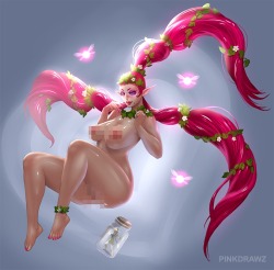 pinkdrawz:   A fanart of the Great Fairy. This is my favorite Zelda character (with  Twili Midna), I finally unlocked it after lot hours of playing on Hyrule  Warriors Legends, It was not easy. Now I got her, so I make a fanart :D   Uncensored version
