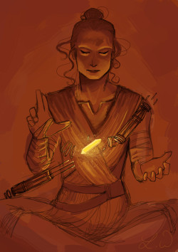 lilly-white:  Rey, constructing her double-bladed lightsaber with the traditional yellow crystal of the Jedi Sentinel. “While they possessed considerable combat skills and had somewhat extensive knowledge of the Force, Sentinels blended both schools