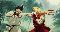 gamergoodgirl:  Dinner with my cousins or Street Fighter Alpha.  I can’t tell.  Ryu vs Ken