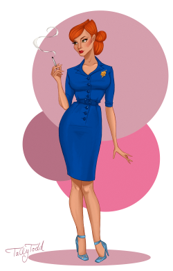 tallytodd:   Joan Holloway  Another redhead already! Here’s a quick one I did of Joan from Mad Men.