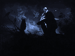 perfectmistake13:  A woman watches the witches fly by in 1922's Häxan (Witchcraft Through the Ages). 