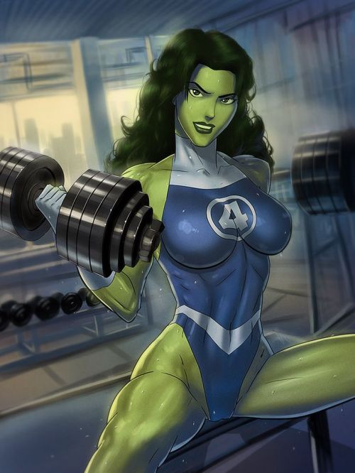 She hulk and power girl hentai comic