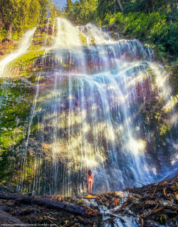newdaynewbackyard:  Bridal Veil Falls, British Columbia. August 6th, 2016.I can’t even quite remember how the idea initially came about to get naked in nature. One day, a month or so ago, during a hike on a beautiful cliff in Utah, it just felt right.