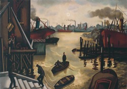William Roberts (Hackney, London, 1895 - London 1980), The port of London, c 1920-24; oil on canvas; Tate