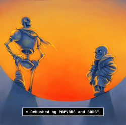 theslowesthnery:  imagine if undertale was a traditional RPG and papyrus and sans were actually legit your enemies who had no intention of letting you pass 