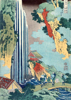 editionsmatiere:Shokoku Taki Meguri:  Kisokaido Ono no Bakufu, Katsushika Hokusai, 1832 			