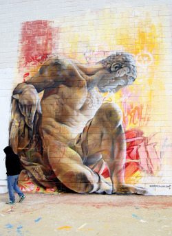 zeroing:  Since first collaborating in 2007, Spanish street art duo Pichi &amp; Avo have created an intriguing blend of traditional graffiti and renderings of mythological figures influenced by ancient Greek sculpture. The precision, shading, and use