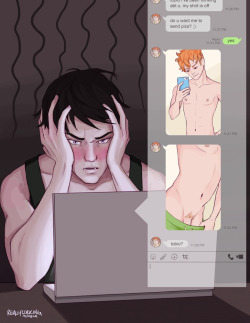 reallyporning:  8: Skype LINE messaging First attempts at sexy messaging and Kageyama is overwhelmed 