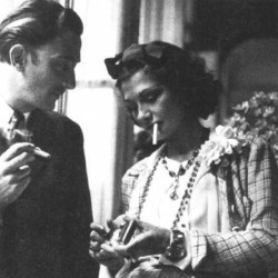 carolinedemaigret:  Salvador Dalí and Coco Chanel sharing a smoke. (1938)  La coco