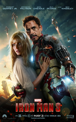 marvelentertainment:   Check it out, Iron Man fans! Tony Stark (Robert Downey, Jr.) and Pepper Potts (Gwyneth Paltrow) embrace on the latest poster for Marvel’s Iron Man 3!  