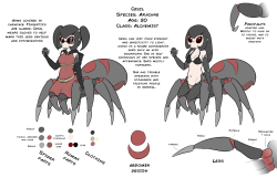 zedrin-maybe:  I’ve decided to give Cesil a makeover to make her a little bit more consistent with other spider monster characters. (Not excluding Monster Musume. I really like their take on arachne :Y) Patch notes: Arms now covered in hard carapace