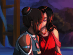 yinza:  I needed to draw Korrasami because I have so many feels TOO MANY FEELS. I AM SO HAPPY WITH HOW THIS SHOW ENDED. My beautiful bi girls I am so happy for you.  ; u; &lt;3 &lt;3 &lt;3 &lt;3