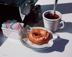 thunderstruck9: Ralph Goings (American, b. 1928), Coffee and Donut, 2005. Oil on canvas, 40.6 x 51 cm. via dead-molchun 