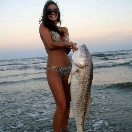 Bikini bass fishing girl