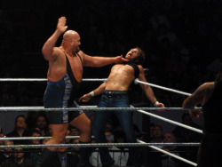 3manbooth:People seem to like our shirtless Dean Ambrose WWE Live photos from the last WWE show at the IZOD Center, especially these of Big Show’s corner chop for some reason! See more in-ring action here: http://bit.ly/1EyN6yH