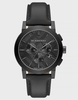 thegentlemanssalon:  BURBERRY Mens Brushed Grey and Leather Chronograph Watch逬.82 at lordandtaylor.comThe Gentleman’s SalonMenswearthegentlemanssalon.tumblr.com