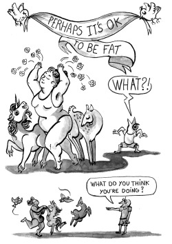 petitesaretes:  I made a comic about every comment thread under any content involving a fat person existing. Ever.This counts as my inktober #1 because I spent way more time on it than I should have. 