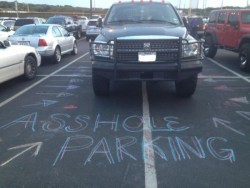beliefsatindica:  lickystickypickyshe:  Parking is a challenging sport for some of us.  That’s why I carry a window marker around.whenever someone parks like an asshole I write on their shit