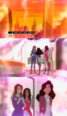 girlfriendluvr: america chavez’s gay moms appeared in marvel rising: secret warriors!!! i didn’t think disney would have the nuts to put them in!!! im in the middle of watching it rn and i love all the characters so much, especially kamala!! 