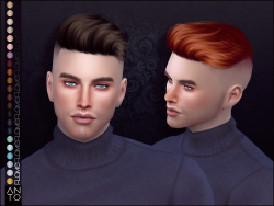 antosims: Finally some male hair :3 This time inspired in my own hair (maaaaybe slightly more shaved hahaha).I should have called it “Ozone Killer”, due to the amount of hairspray I use to style it. 😂 As always: 22 colours Works with hats (super