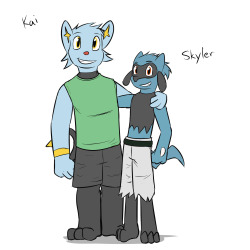 I pulled myself away from playing Mystery Dungeon to draw out my team, anthropomorphized because that&rsquo;s how I did the last one.  Kai, the timid Shinx, and Skyler, the sassy Riolu, and together they make Team Rising Sun.  The story makes much more