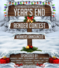  The holidays are over and so is the judging for Renderotica&rsquo;s 2015  Year&rsquo;s End Render Contest!  As always it was a grueling judging session,  made a bit harder with the holiday celebration (and much much eggnog) I  can&rsquo;t tell you all