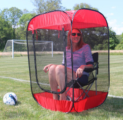 schwerergustav:  laughingsquid:  Screen Pod, A Personal Pop-Up Screen Tent That Provides Shade and Protects You From Insects  Belligerent soccer moms will be confined in the Shame Pod 