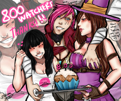 YAY IT&rsquo;S FINISHED THANKS TO YOU ALL! (At this moment I have 826 xD) They are Vi and Caitlyn with me XD Vi and Caitlyn from League of Legends