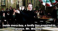 james-lily:  Harry Potter meme ♦ six scenes [4/6]  The House of Godric Gryffindor has commanded the respect of the world for nearly ten centuries. I will not have you in the course of a single evening besmirching that name by behaving like a babbling,