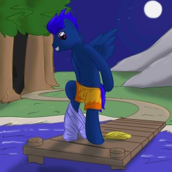 Looks like Lightning Blaze is about take a bit of a late night dip during the full moon.  And since no one should be around this late, he&rsquo;s thinking about maybe taking advantage of the seclusion&hellip;