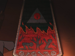 weebieeneko:  themysteryofgravityfalls:Some nice decor found in the Northwest Mansion   “bill is not evil” EXCUSE ME, MYSELF, WHAT WERE YOU SAYING fuck me