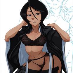 tovio-rogers:#rukia drawn up for #patreon alternate version available there soon ;9