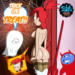 dacommissioner2k15:  grimphantom2:  Halloween Frankie Foster: The Prank by grimphantom  Adding an old Halloween pinup i made some time ago, personal fav =P  RIP Blue, LMAO!!! 