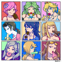 hentaiwriter:  akairiot:  SSB4 - Summer Munchies IconsFeel free to use these as profile pics/whatever.  I left my signature off of the separated versions for precisely that purpose – just be cool and spread the word about where you got ‘em if anyone
