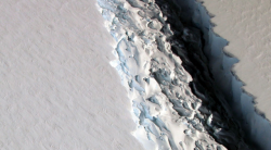 bodacious-poopookittyfuck:  wilwheaton: the-future-now:  the-future-now:  An ice shelf the size of Delaware is about to break from Antarctica  A giant chunk of ice the size of Delaware is threatening to cleave  itself from one of the largest ice shelves