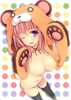 anon0w0stories:  &ldquo;Roooar! Haha look at me master I’m a mean bear that’s gonna gobble you up!&rdquo; *She gives you a bear hug and starts grinding against you biting at your neck growling teasingly* &ldquo;Are you gonna be the bigger bear and