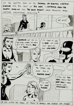 SYMBIOTE SURPRISE page 03  Kate continues her insidious plot to screw (literally?) her friends The Odds.  Captain Evening and The Odds belong to cosmicbeholder while Kate Five belongs to cyberkitten01