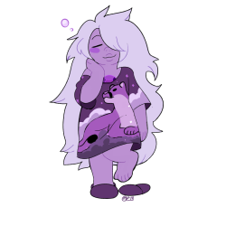 genchiart:  30 Steven Universe Meme: Day 6 6 Favorite Amethyst Transformation (or make your own) It’s not exactly a transformation but I thought of Amethyst in a huge night shirt. Purple Pumas.  mah precious little short stack~ &lt;3 &lt;3 &lt;3 &lt;3