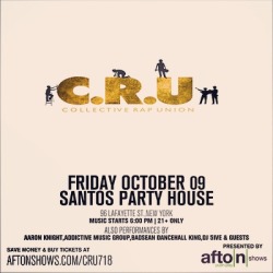 Performing Live santospartyhouse on OCTOBER 9th &hellip;Will Be a Great Show Dope Music N Plus VIBES&hellip;  PROMOCODE:CRU718366 FOR DISCOUNT ON ONLINE TICKETS   