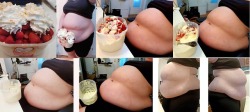 mysteriousgirlbbw:  Some weeks ago I made an italian evening with stuffing pasta and finally biiiig Ice Cream :-) Loved how belly became rounder and rounder. Now its always that big and fat. #goodpiggy #feedee #foodie