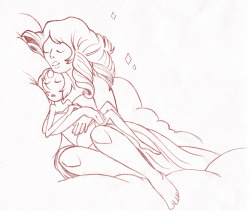 kencandraw:  i have complicated feelings about pearlrose but i’m convinced they snuggled in rose’s room and that was the only time pearl ever slept &lt;3 