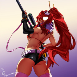 mugis-pie:  Yoko Littner from old beloved TTGL, in a WaifuReward picture done for Renato, one of my patrons. Had been quite a while since I drew her last time : )[ If curious, can actually see it here… But, eeks! It’s been a loong way since… xD